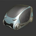 Modern Blue Concept Car With Sleek Body And Transparent Roof Design