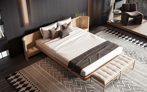 Style Commodity Bed 3d model