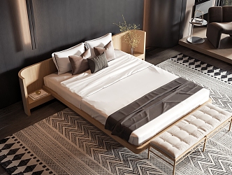 Style Commodity Bed 3d model