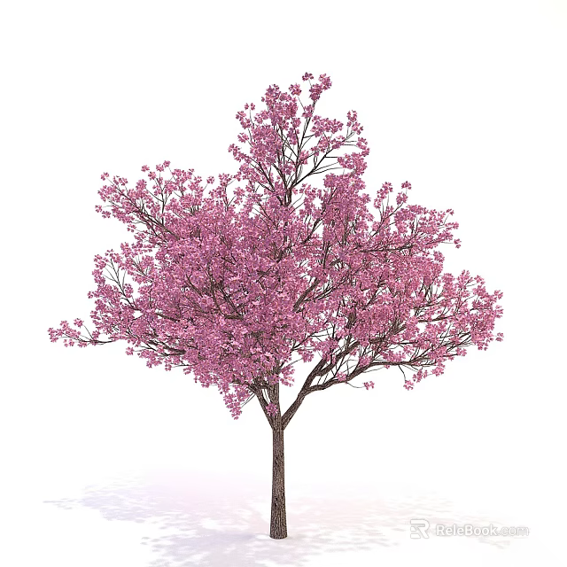Vibrant Arbor With Pink Blossoms And Lush Branches In Full Bloom 3d model 