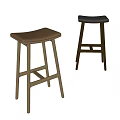 Modern Bar Stools With Wooden Frame And Different Colored Sleek Seats