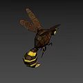 Game Movie Character Insect Design With Yellow Glowing Stripes Black Wings Luminous Eyes