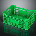 Green Plastic Storage Basket With Handle For Household Supplies Organizing