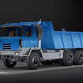 Blue Heavy Duty Dump Truck With Spacious Cab And Large Off Road Tires