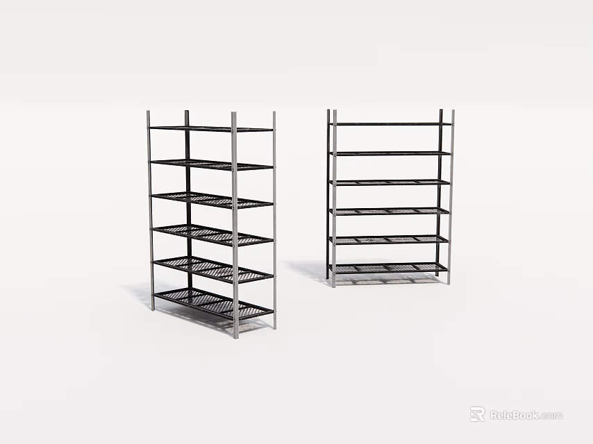 Heavy Duty Metal Multi Tiered Storage Shelves For Industrial Display Use 3d model 
