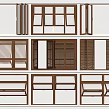Modern Casement Windows With Multiple Design Styles And Wooden Frame Options 3d model