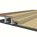 Hardware Tools for Floor Construction with Metal Support Brackets and Wooden Panels 3d model
