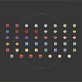 Colorful Dominoes Arranged In A Row With Various Colors And Reflective Effect For Daily Use