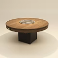 Three Stylish Brown Top Black Base Dining Tables in Minimalist Design