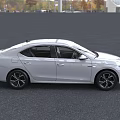 White Modern Sedan With Sleek Exterior And Stylish Front Grille Design