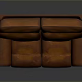 Brown Leather Multi Seater Sofa With Comfortable Backrest And Armrest Design