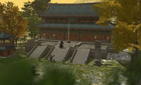 Chinese-style ancient building ancient building masterpiece ancient building grand hall exquisite 3d model