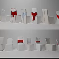 Decorative Dining Chairs With Red Blue Bows And White Chair Covers Design