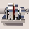 Industrial Mechanical Device With Metal Housing Green Indicator And Base Structure 3d model