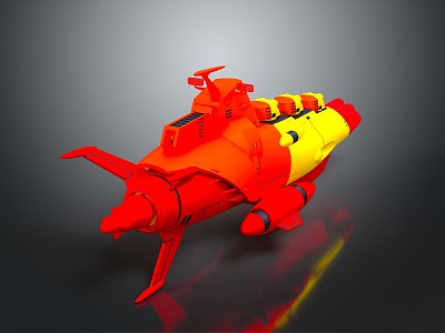 modern submarine diving ship 3d model