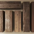 Natural Stone Wood Planks Display With Various Textures And Color Tones