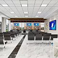 Spacious Public Service Hall With Waiting Seats Digital Screens And Marble Floor