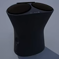Modern Black Headphone Speaker With Dual Circular Tops And Textured Surface