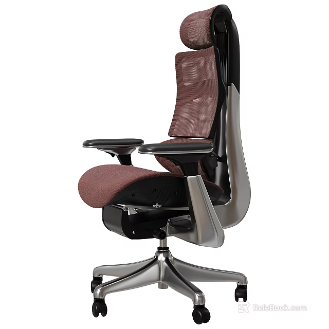 Ergonomic Office Chair with Mesh Back Adjustable Armrests Comfortable Seat Metal Base Swivel Design 3d model 