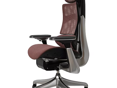 Ergonomic Office Chair with Mesh Back Adjustable Armrests Comfortable Seat Metal Base Swivel Design 3d model