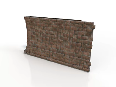 Modern Stone Wall Interior Design With Natural Brown Brick Construction And Texture 3d model