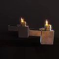 Two Metal Lighters With Burning Flame And Decorative Pattern For Daily Use