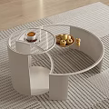 Modern Coffee Tables Interior With Glass Top White Frame Cup Wooden Bowl And Fruits