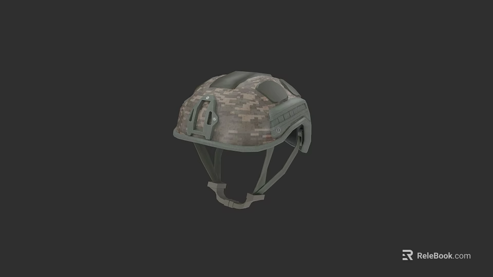 3D Model Tactical Weapon Helmet With Camouflage Design For Military Use 3d model 