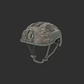 3D Model Tactical Weapon Helmet With Camouflage Design For Military Use