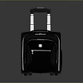 Black Travel Suitcase With Telescopic Handle Smooth Wheels And Zipper Pocket