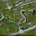 Scenic Urban Park Landscape With Lush Trees Curved Paths Green Lawns And Water Ponds