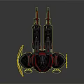 Futuristic Black Red Robot Character With Mechanical Armor And Glowing Orange Accents