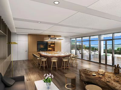 Modern private restaurant 3d model