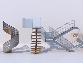 Modern Stair Combination 3d model