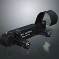 Military Tactical Weapon Sight Black Calibrated With Green Dot Precision Design 3d model