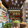 Modern Fruit Store Imported Fruit Store Counter Shelf Freezer 3d model