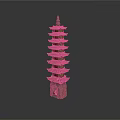 Traditional Chinese Pagoda Architecture With Multi tiered Wooden Structure And Base Door