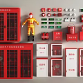 Essential Fire Fighting Equipment Collection Including Cabinets Extinguishers Uniform and Alarms