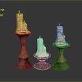 Candlestick Candle Copper Candlestick Classical Candlestick 3d model