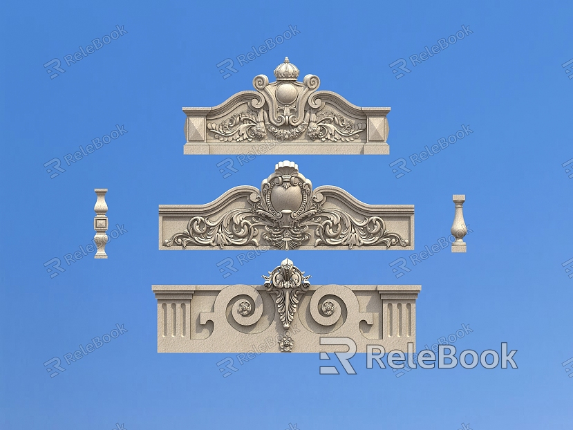 European-style villa railing villa door decoration carved model