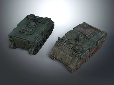 Camouflage Painted Military Tanks With Tracked Design And Armored Exteriors 3d model