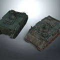 Camouflage Painted Military Tanks With Tracked Design And Armored Exteriors