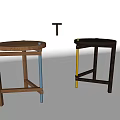 Wooden And Black Bar Stools With Colored Legs Blue Yellow Accents