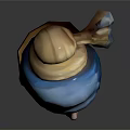 The Girl With a Pearl Earring Head Sculpture Wearing Blue Gold Headscarf And Pearl Earring