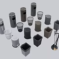 Public Facilities Trash Bins With Various Designs And Sizes For Waste Collection
