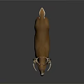 Realistic Brown Deer With Large Antlers Standing On Gray Background
