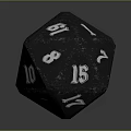 Decorative Black Polyhedral Dice With Metallic Numbers For Home Furniture