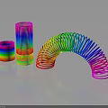 Colorful Spring Designed Modern Furniture With Curved And Cylindrical Structures On Reflective Surface