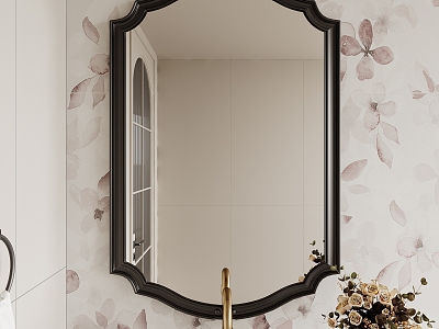 French mirror French bathroom mirror bathroom mirror cosmetic mirror decorative mirror 3d model