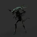 Menacing Sci Fi Game and Movie Character With Exoskeleton Sharp Claws and Elongated Limbs